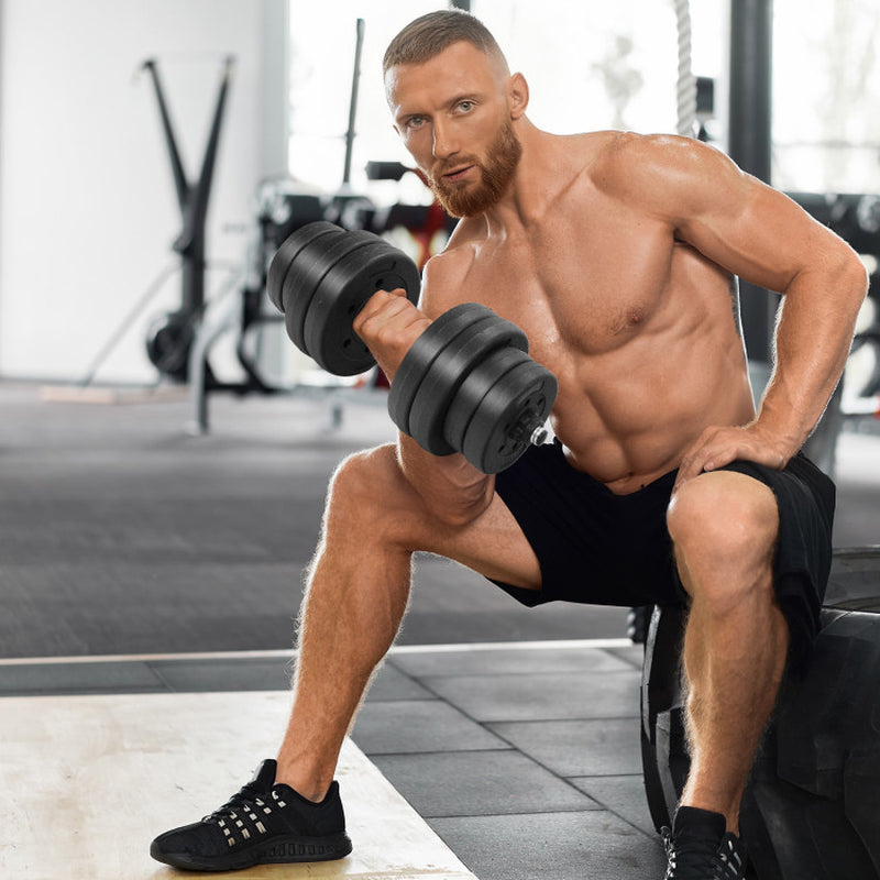 66 Lbs Fitness Dumbbell Weight Set with Adjustable Weight Plates and Handle