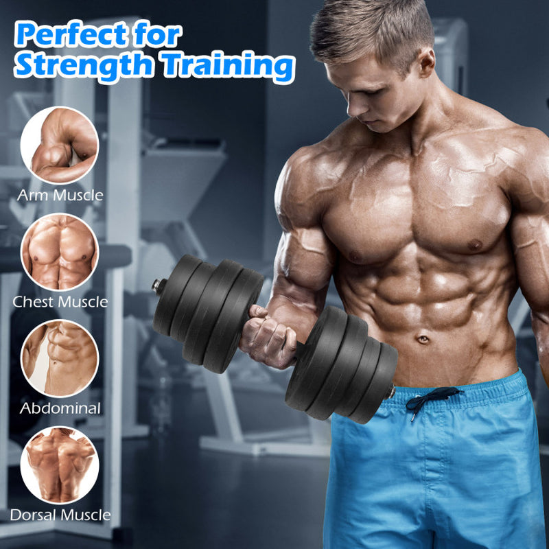 66 Lbs Fitness Dumbbell Weight Set with Adjustable Weight Plates and Handle